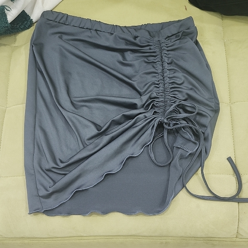 SHEIN Gray Ruched Pencil Skirt Mini